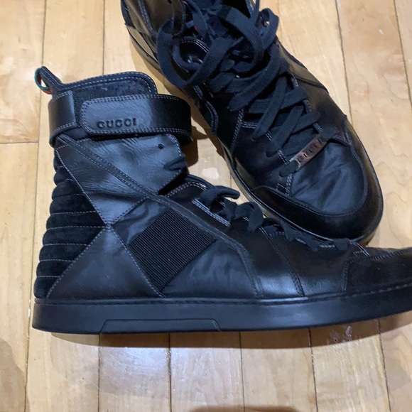 MENS SIZE 40.5 GUCCI HIGH STOP SNEAKERS - Picture 4 of 11